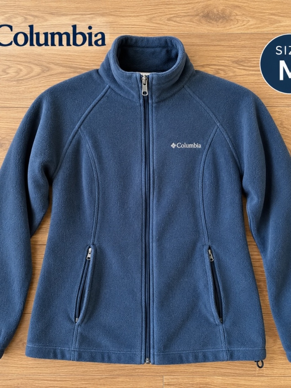 Columbia Women’s Navy Blue Full Zip Fleece Jacket Size Medium